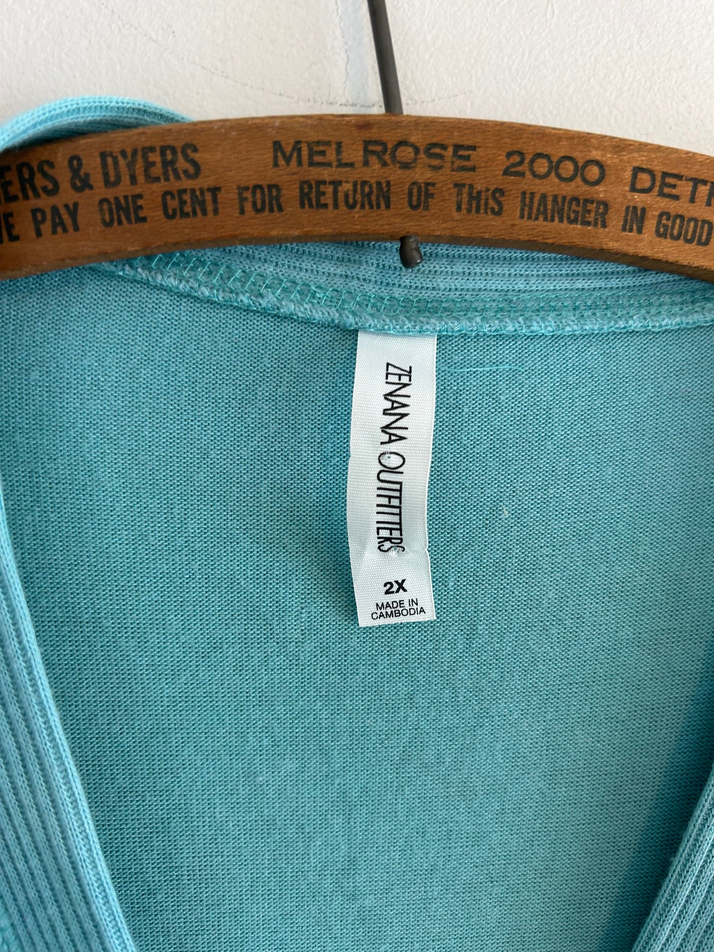 Zenana 3x teal button up cardigan