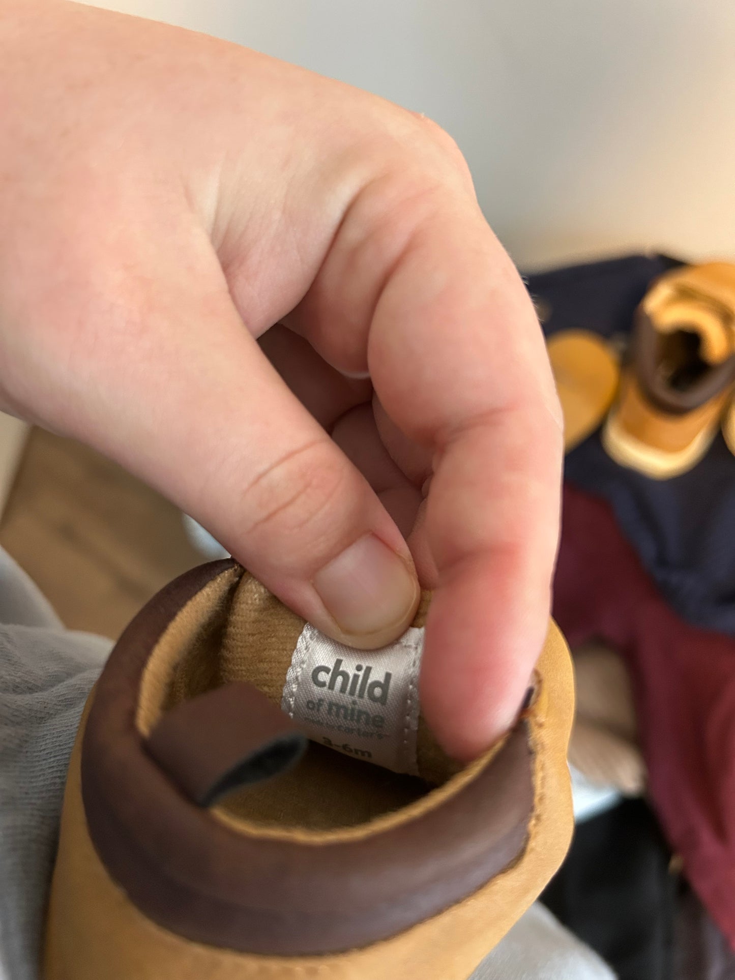 Carters 3/6m brown booties