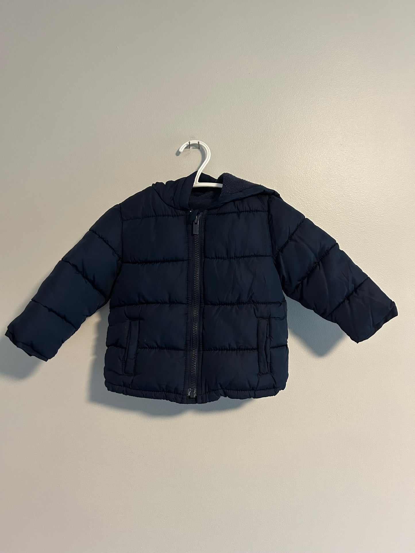 Old navy 12/18m navy blue puffer jacket