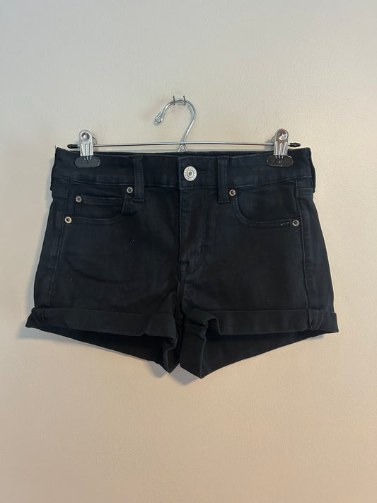 American eagle 6 black denim shorts