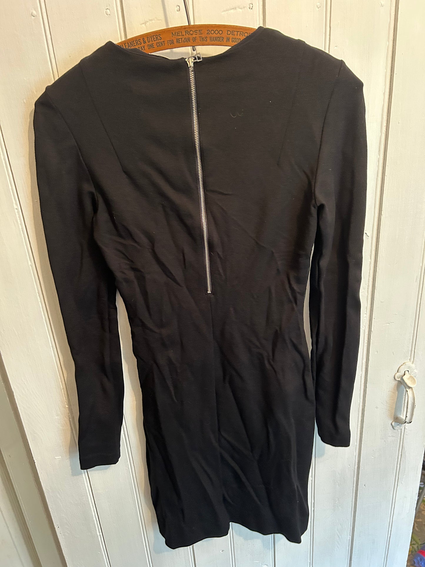 Wilfred Aritzia small black pleather bodycon dress