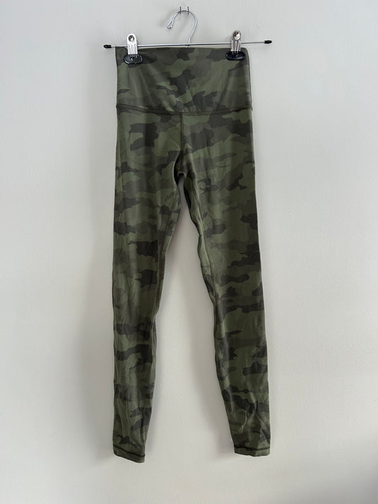 Lululemon 4 green camo leggings