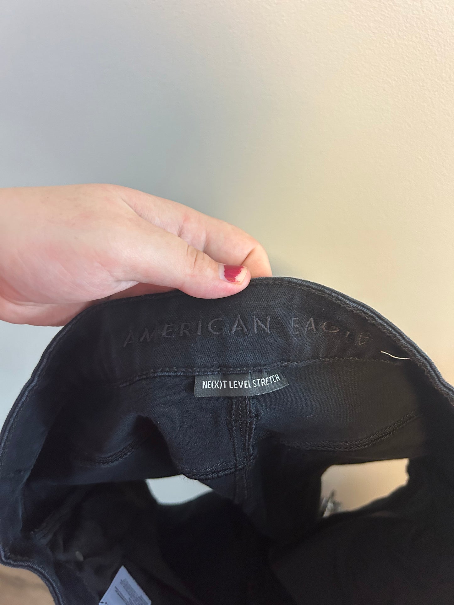 American eagle 6 black denim shorts