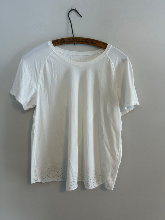 Lululemon medium white swoop open back top