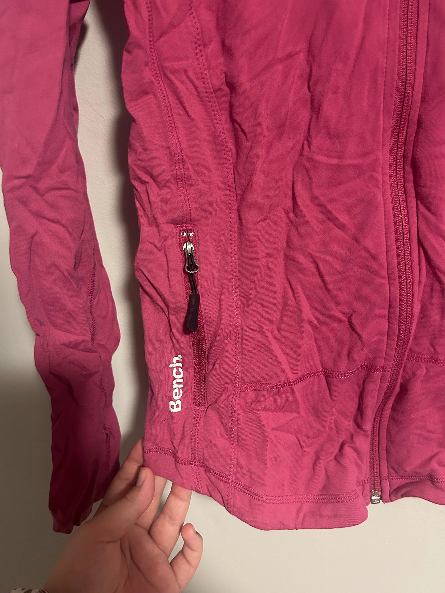 Bench large pink zip up sweater