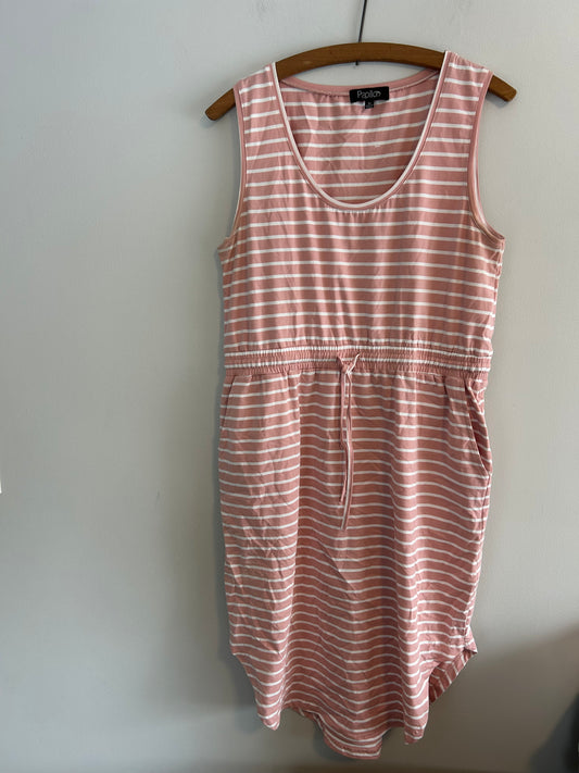 Papillon medium pink striped dress