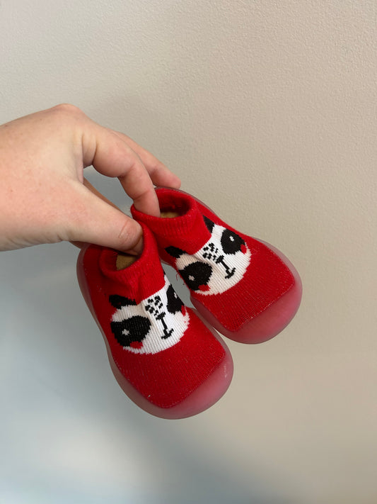 Infant 6 red animal sock shoes