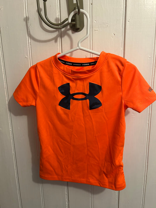 Under armour 24m neon orange swim rash guard top