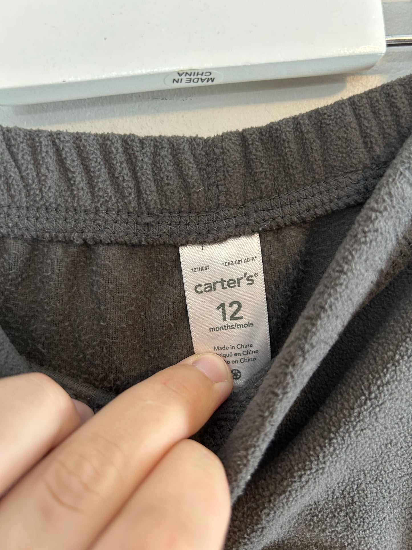 Carters 12m grey fleece pants