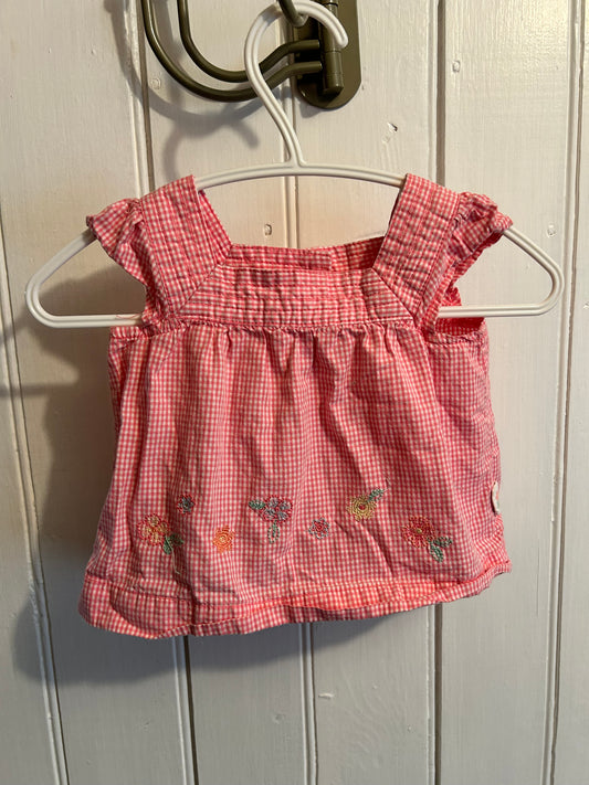 Vintage Oshkosh 3m pink gingham floral top