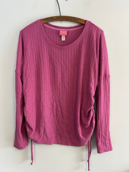 Paisley sky maternity xl pink ribbed touched top