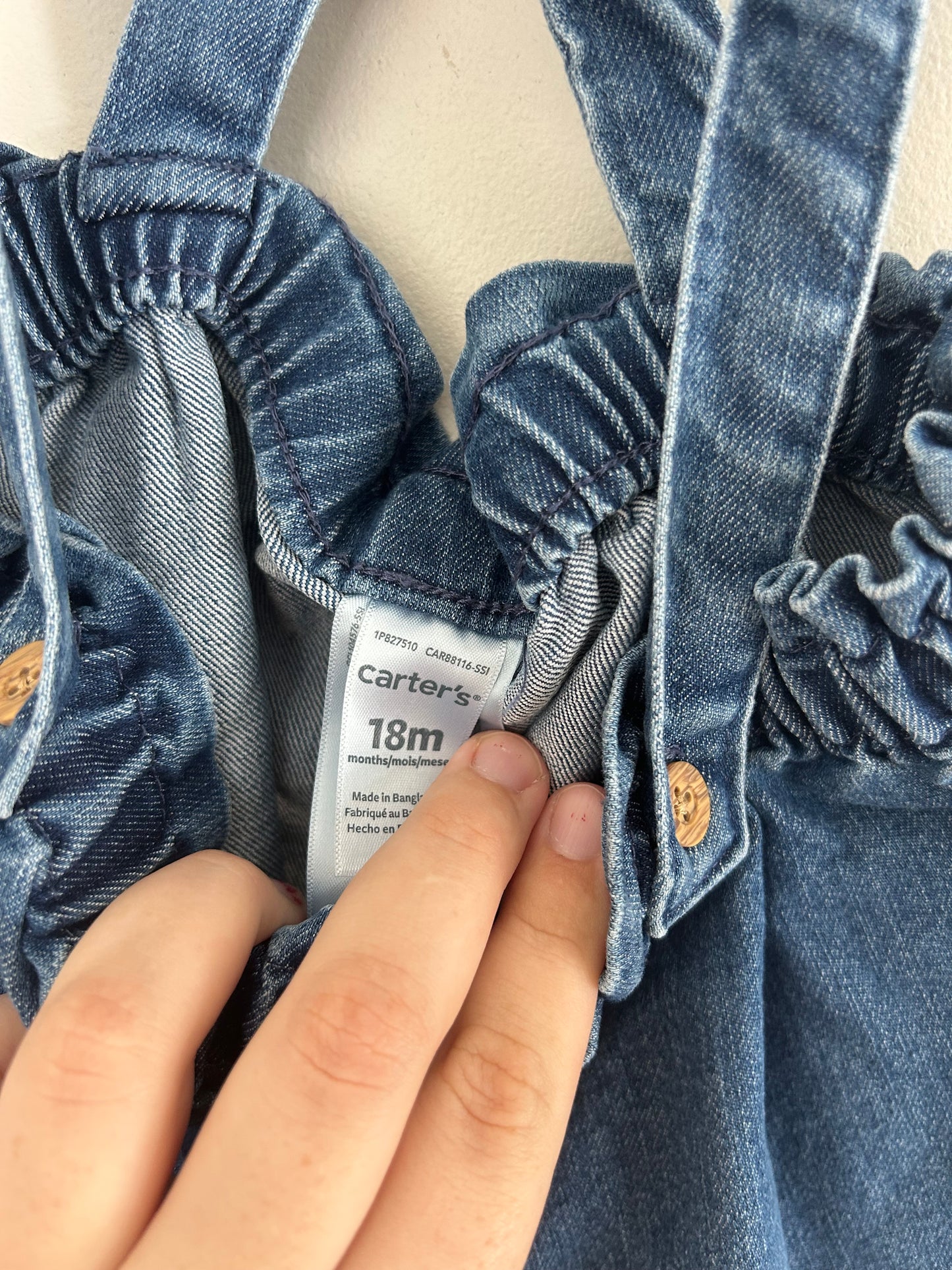 Carters 18m denim skirted overalls