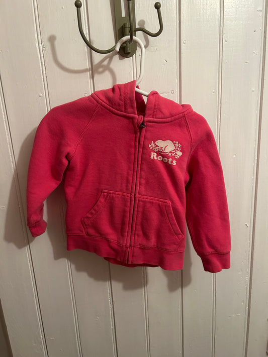 Roots 18/24m pink zip up hoodie