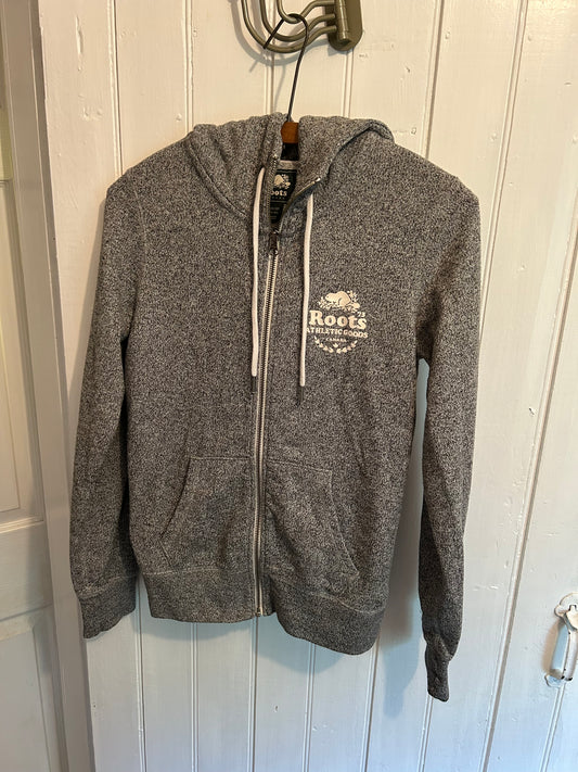 Roots women’s xs grey zip up hoodie