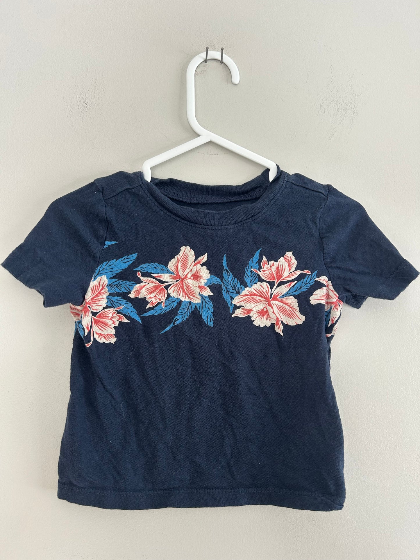 Old navy 18/24m pink & blue floral tshirt
