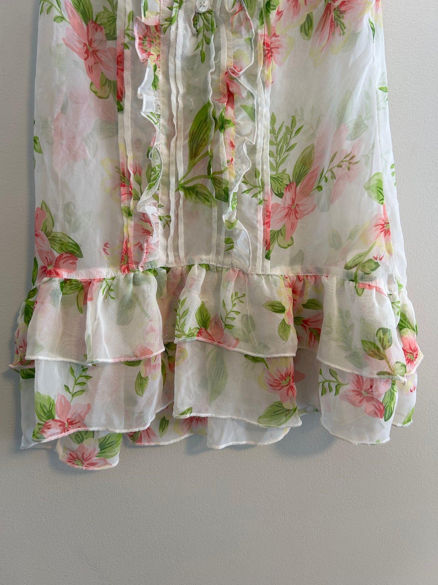 Tangerine girls 8 floral sheer tunic