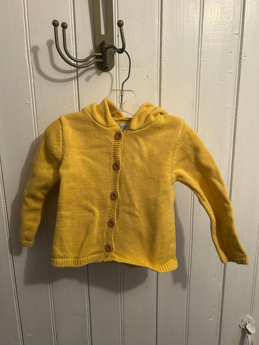 Pekkle 24m yellow knit bear cardigan