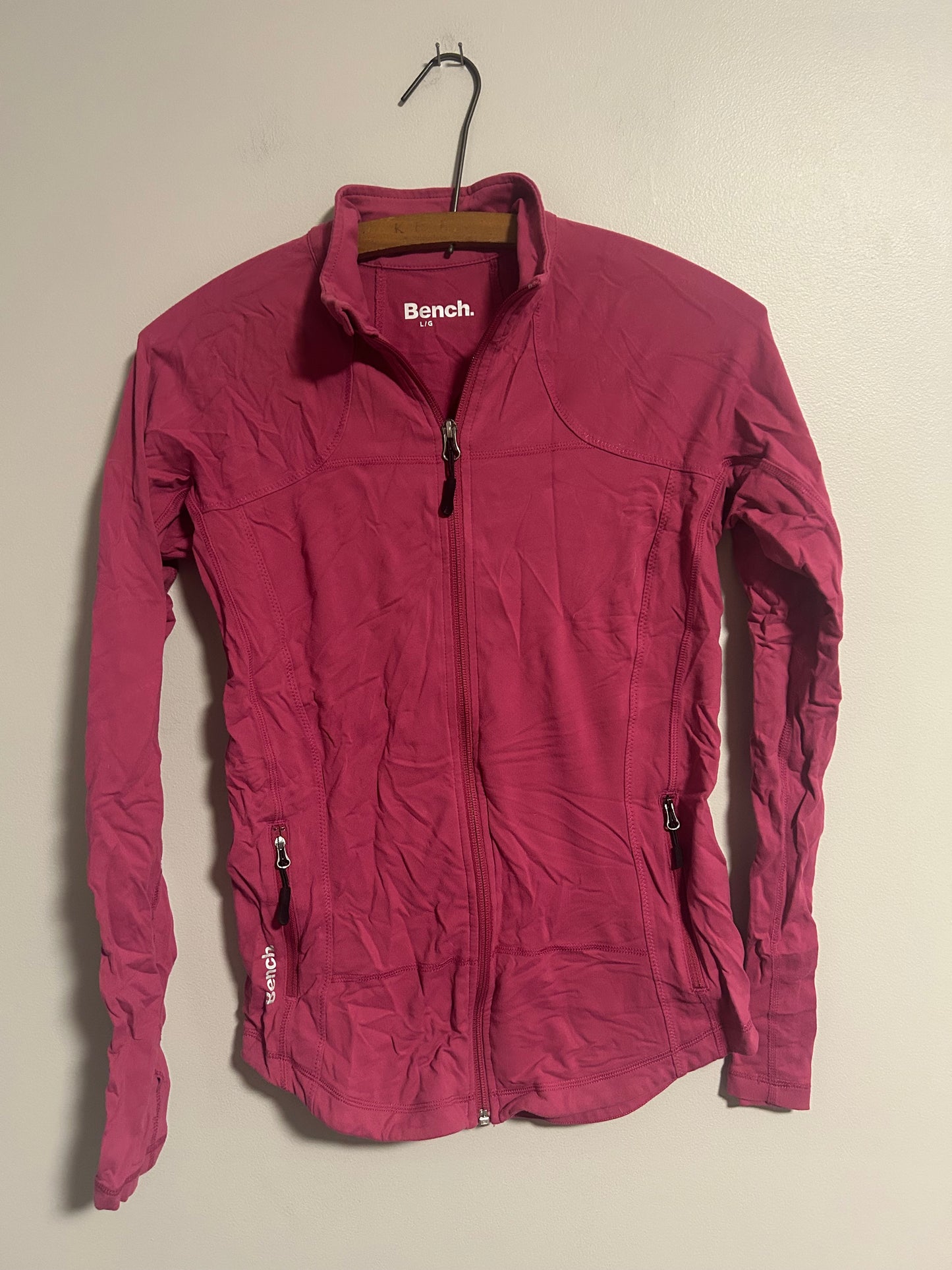 Bench large pink zip up sweater
