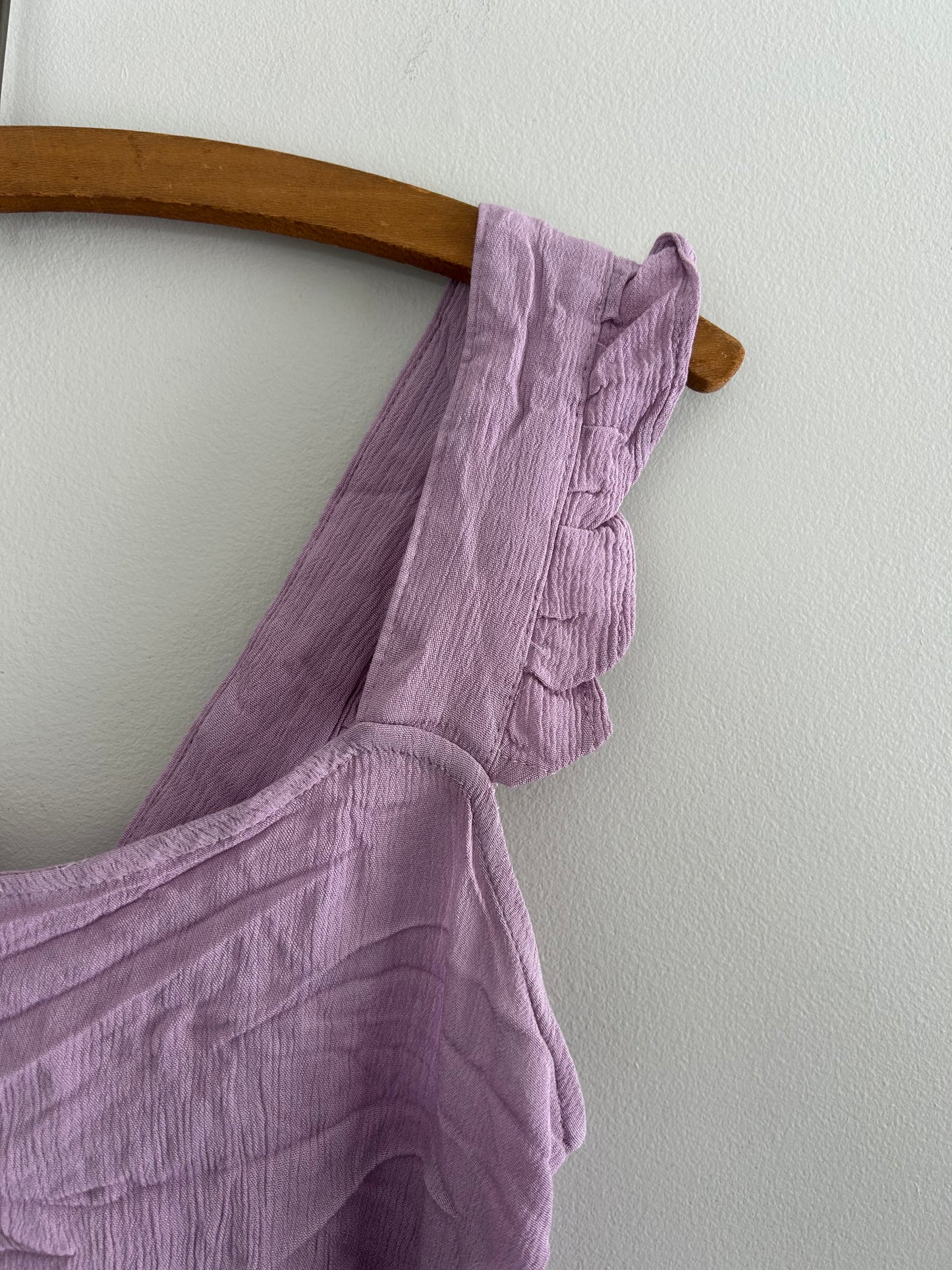 Ichi medium purple ruffle sleeve tank blouse