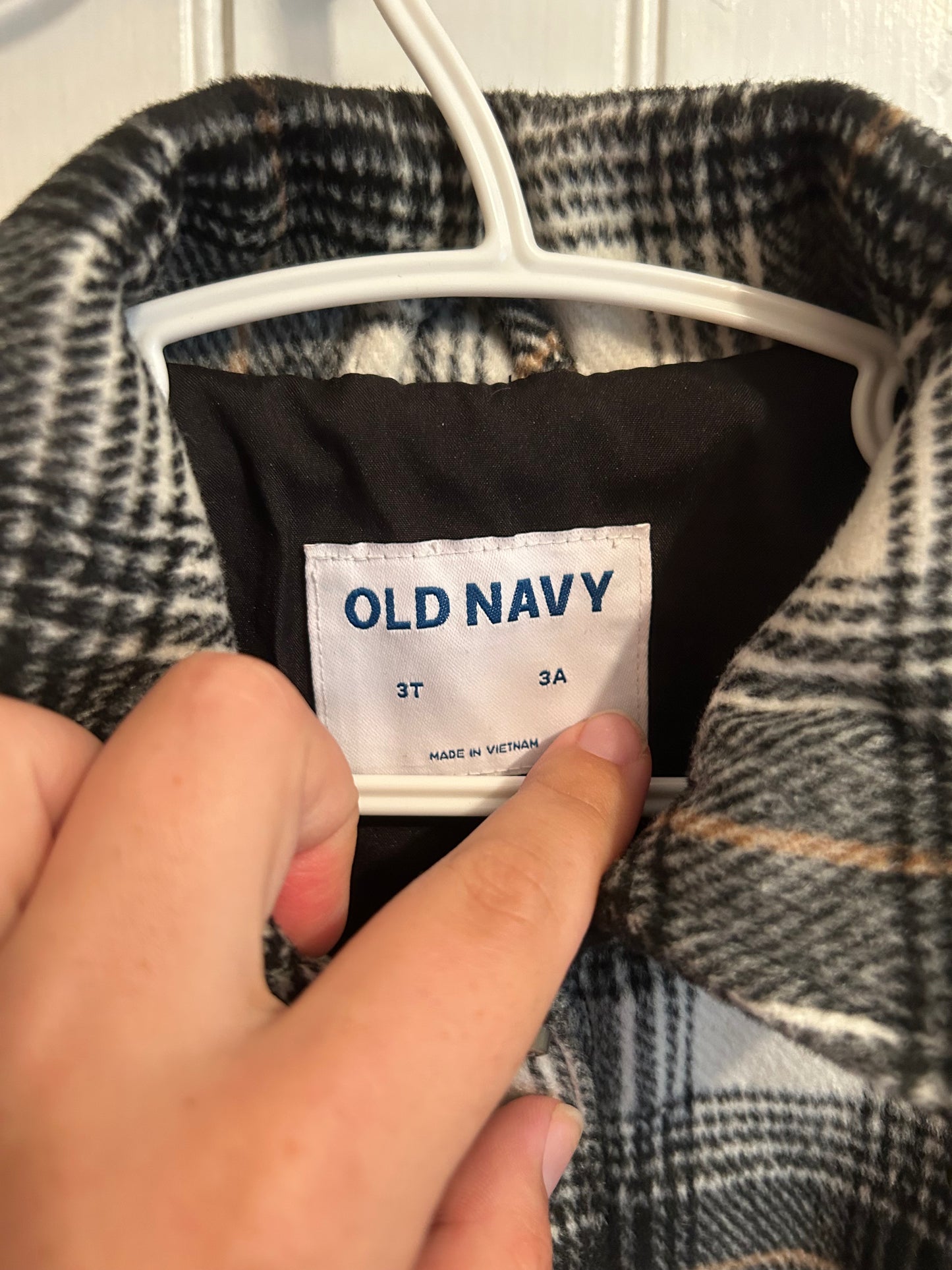 NEW old navy 3t black plaid Shacket