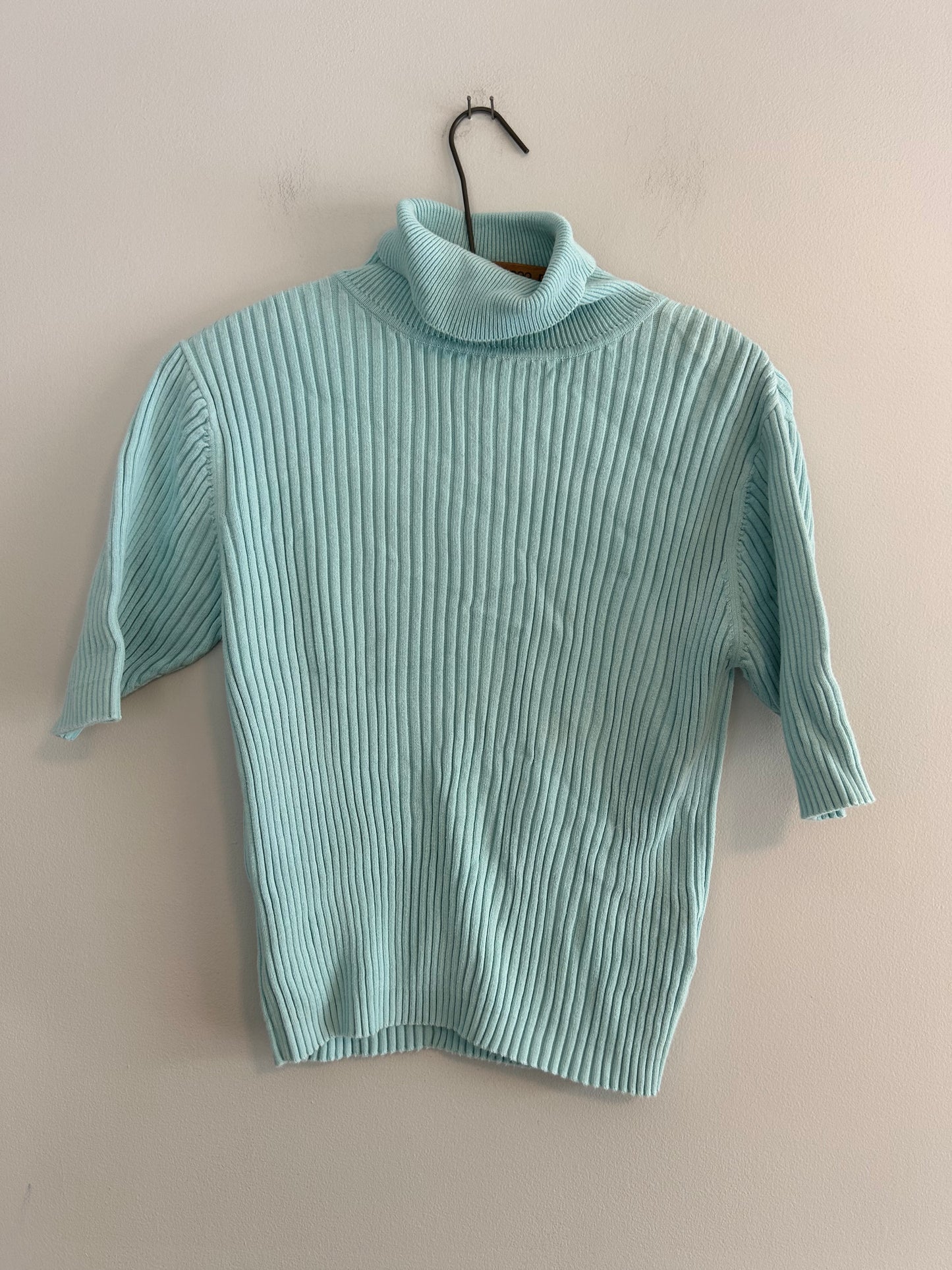 Northern reflection medium blue ribbed turtleneck tshirt