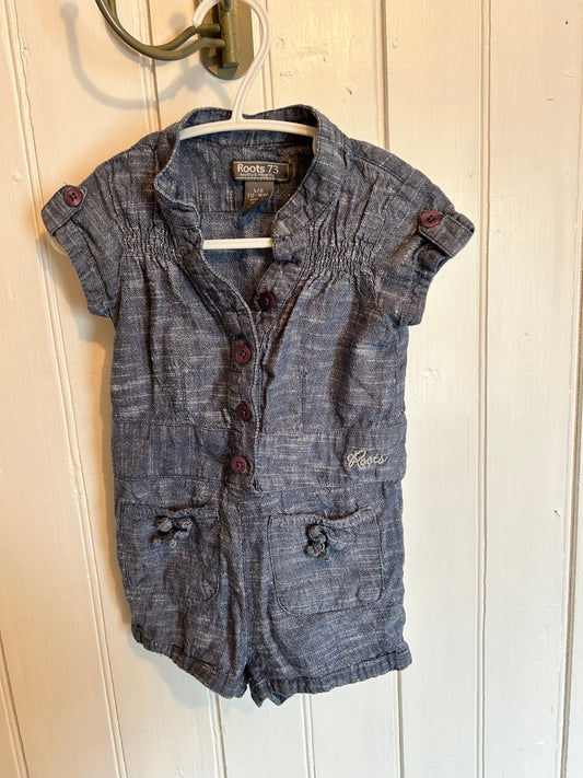 Roots 12/18m navy romper
