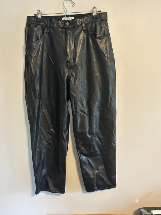 Abercrombie & fitch women’s 14 black pleather straight leg pants