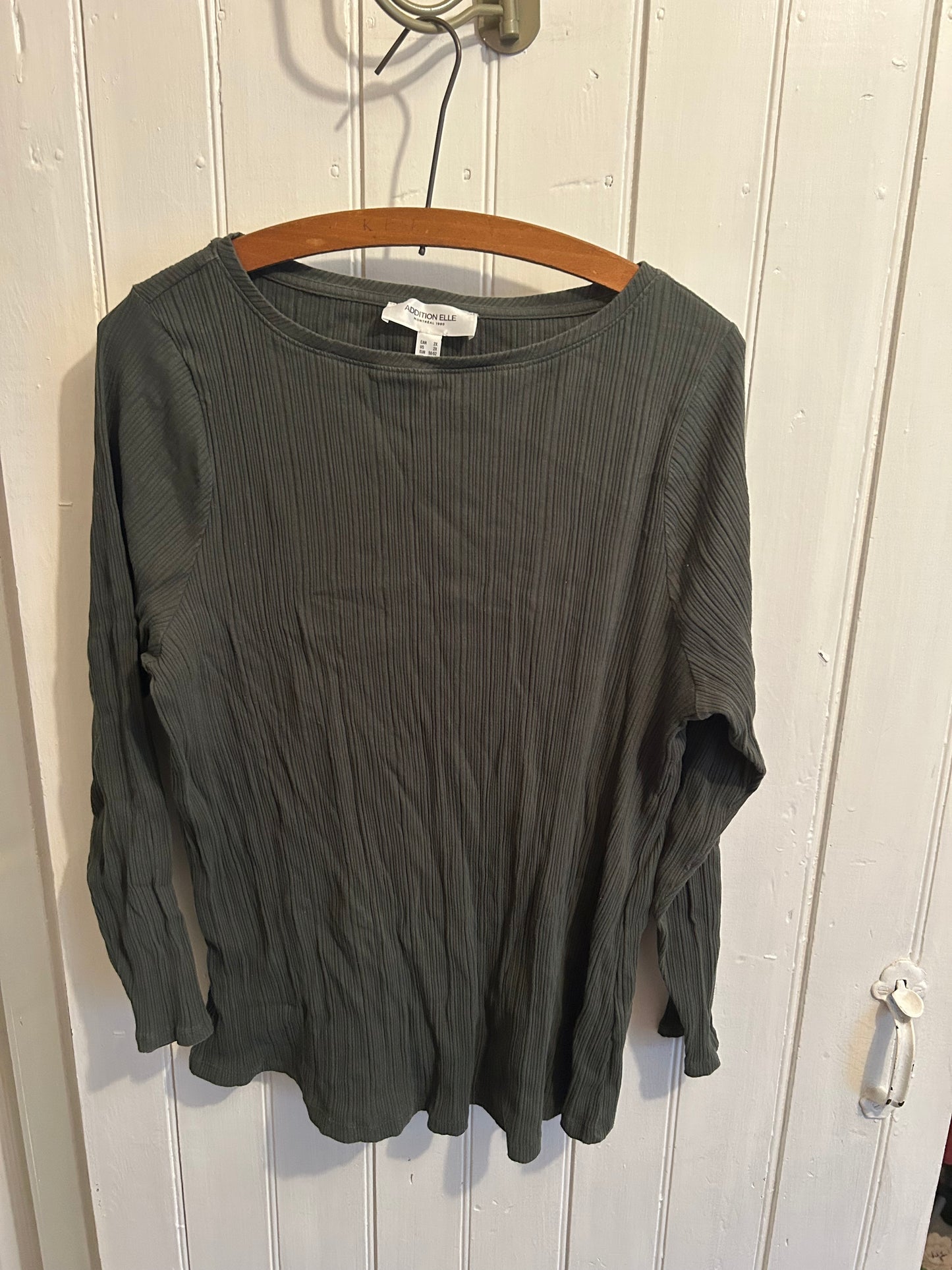 Addition Elle 2x green ribbed top