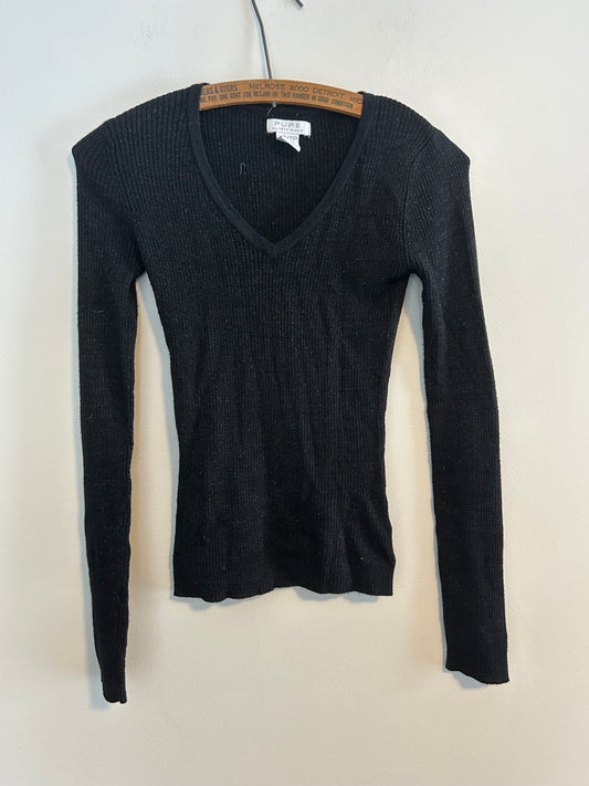 Pure Alfred sung xs black sparkly rubber sweater