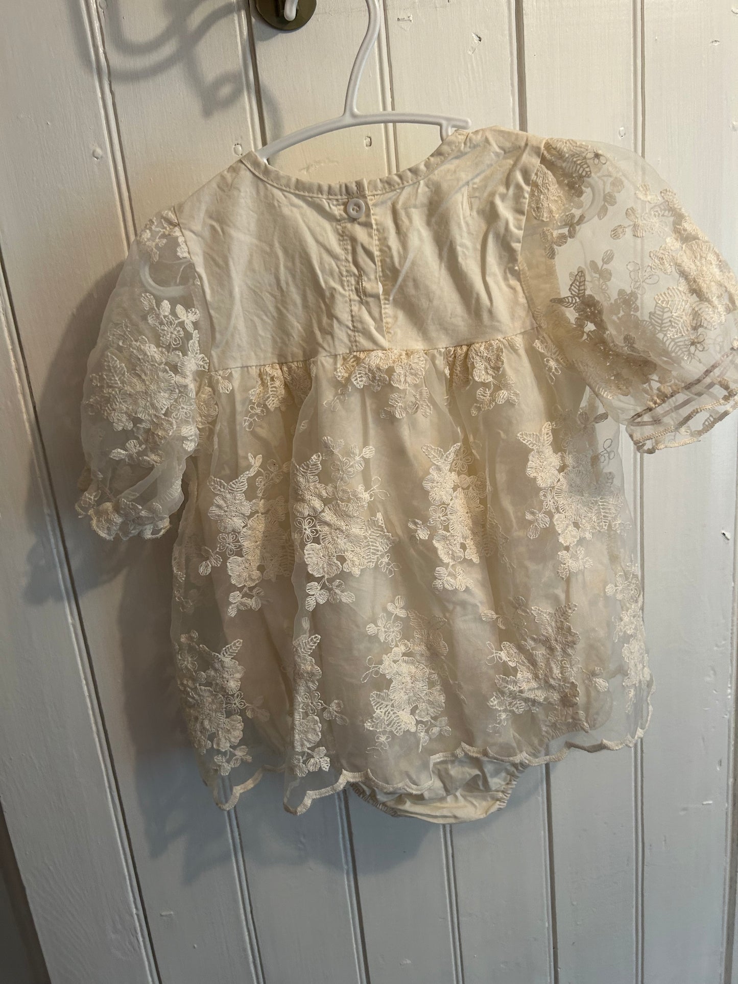 Annie & Charles 18/24m white lace onesie dress