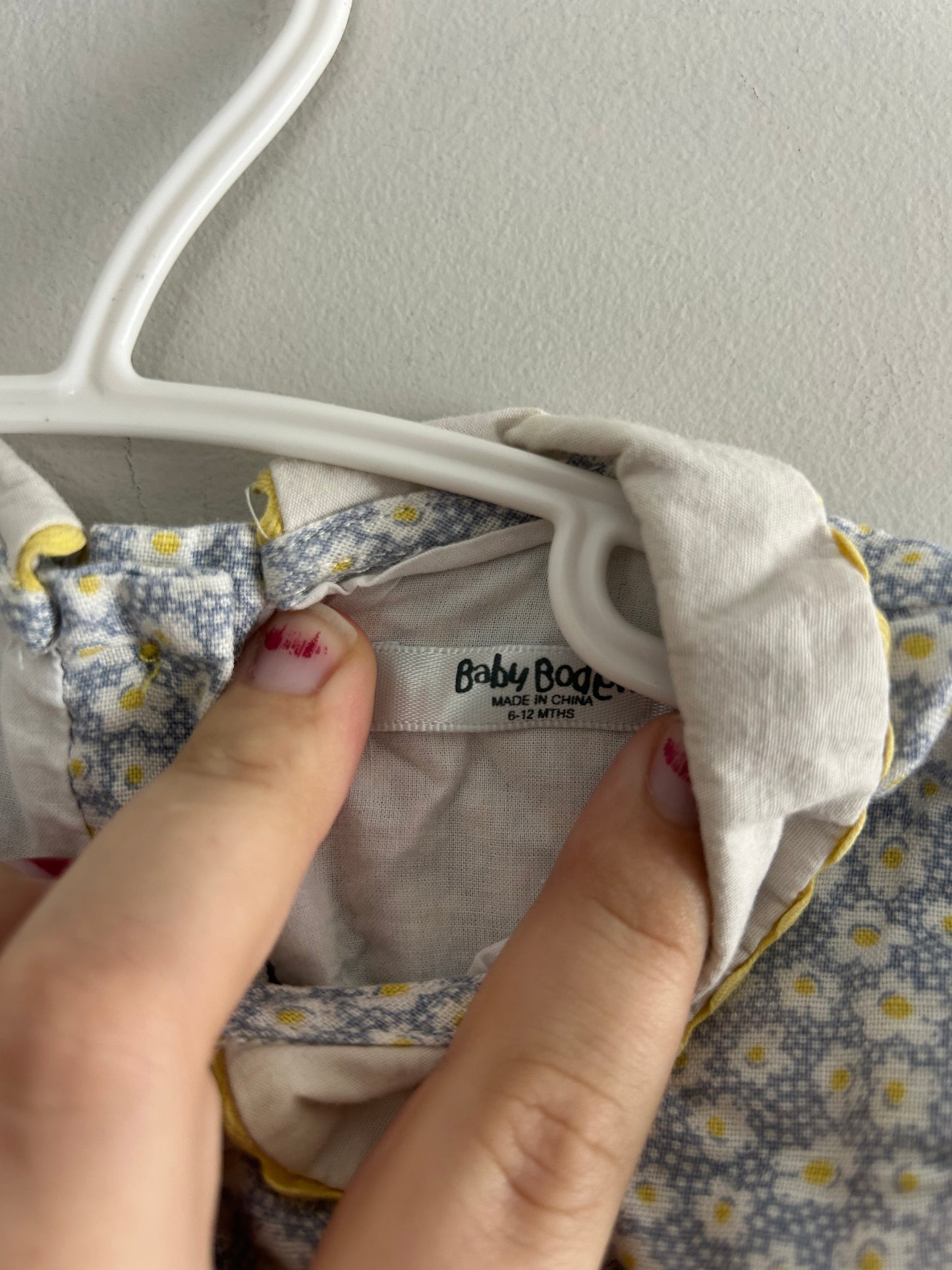 Baby Boden 6/12m blue & yellow floral dress