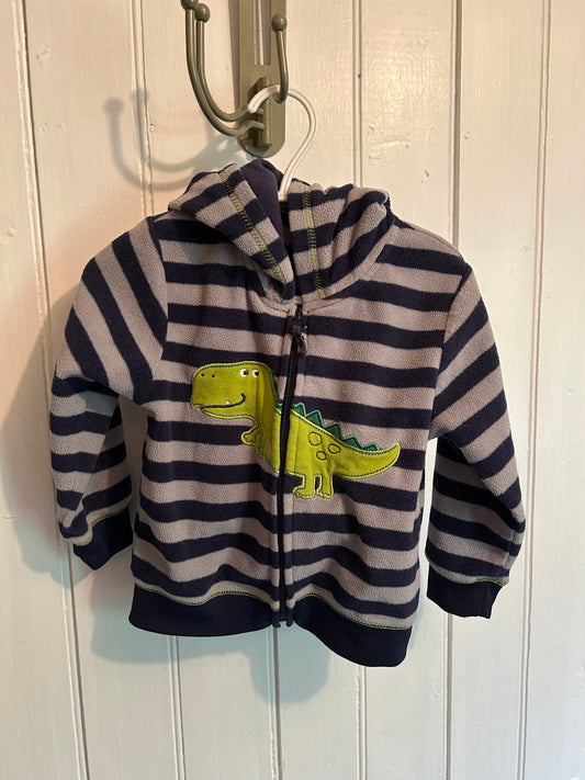 Carters 18m navy striped green Dino hoodie