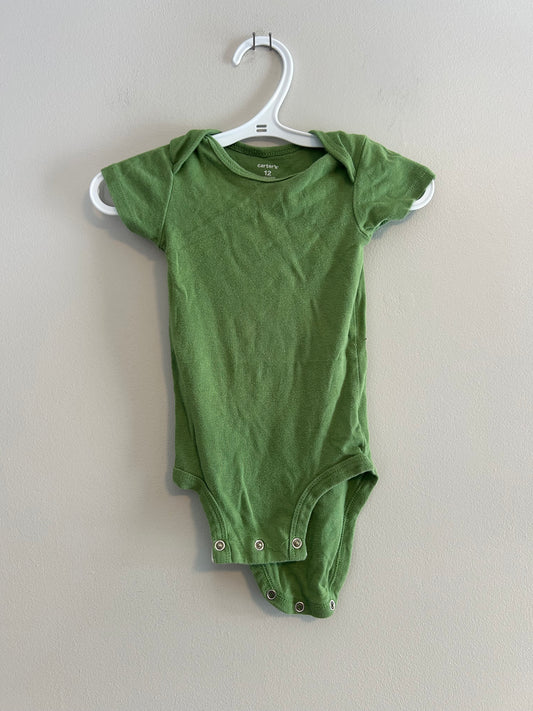Carters 12m green onesie