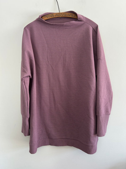 Tribal jeans medium purple ribbed mock neck tunic