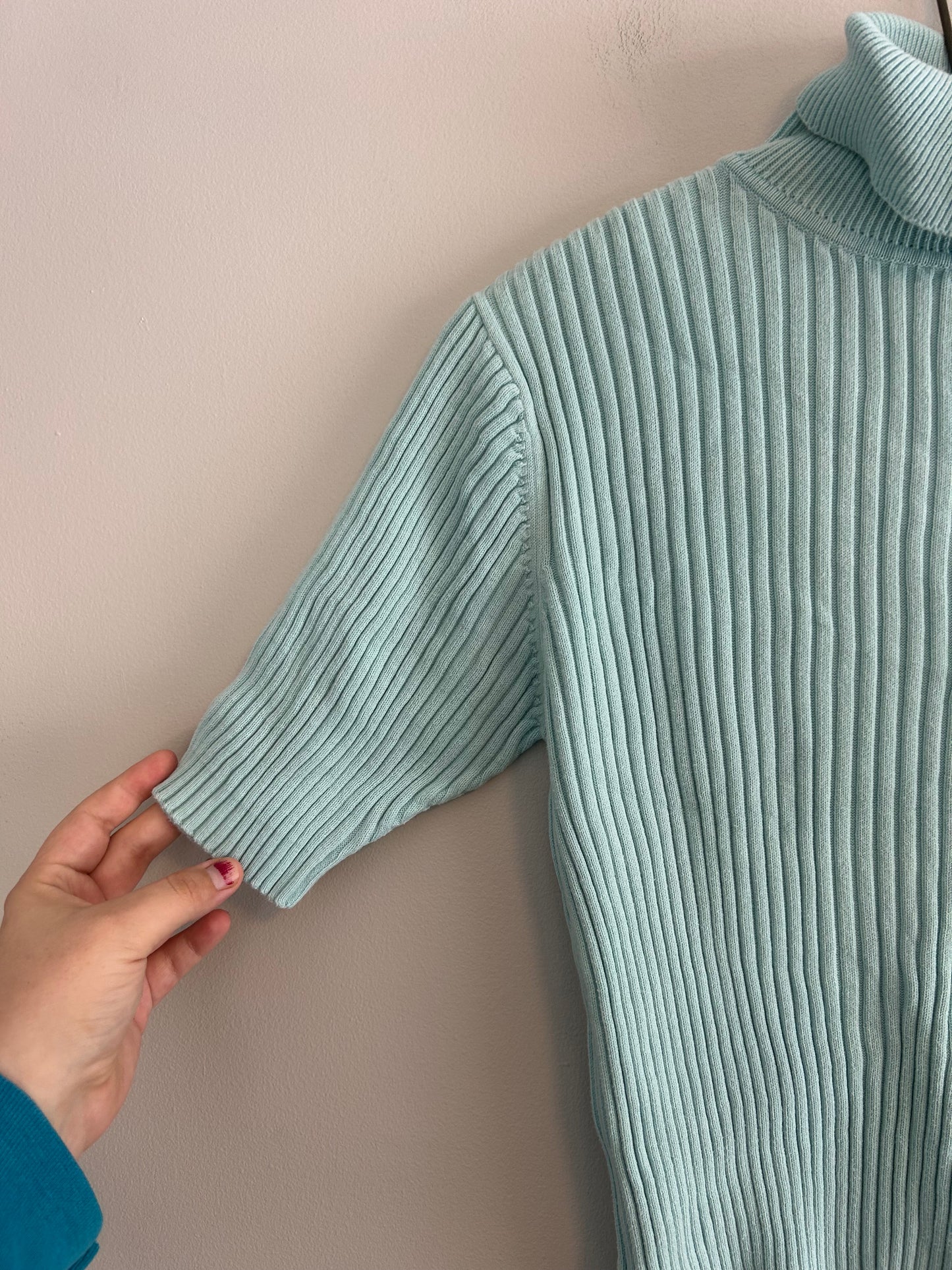 Northern reflection medium blue ribbed turtleneck tshirt