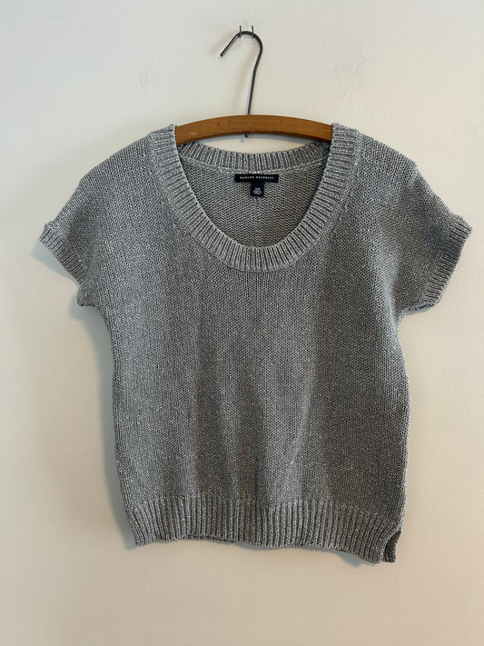 Banana republic small grey sparkly knit tshirt vest