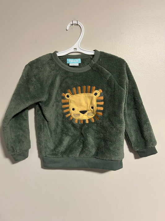 Pekkle 24m green lion Sherpa sweater
