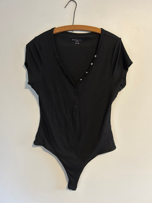 Bluenotes xl black ribbed bodysuit