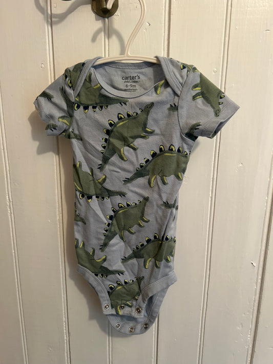 Carters 6/9m green & blue Dino onesie
