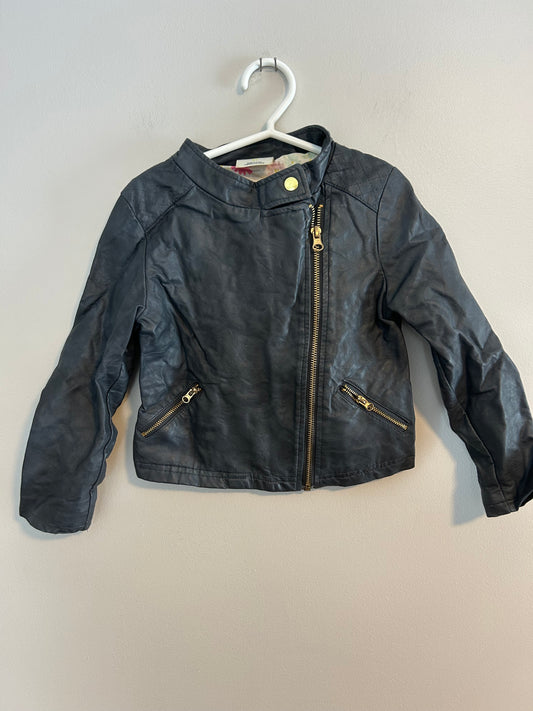 Oshkosh 5t grey leather jacket
