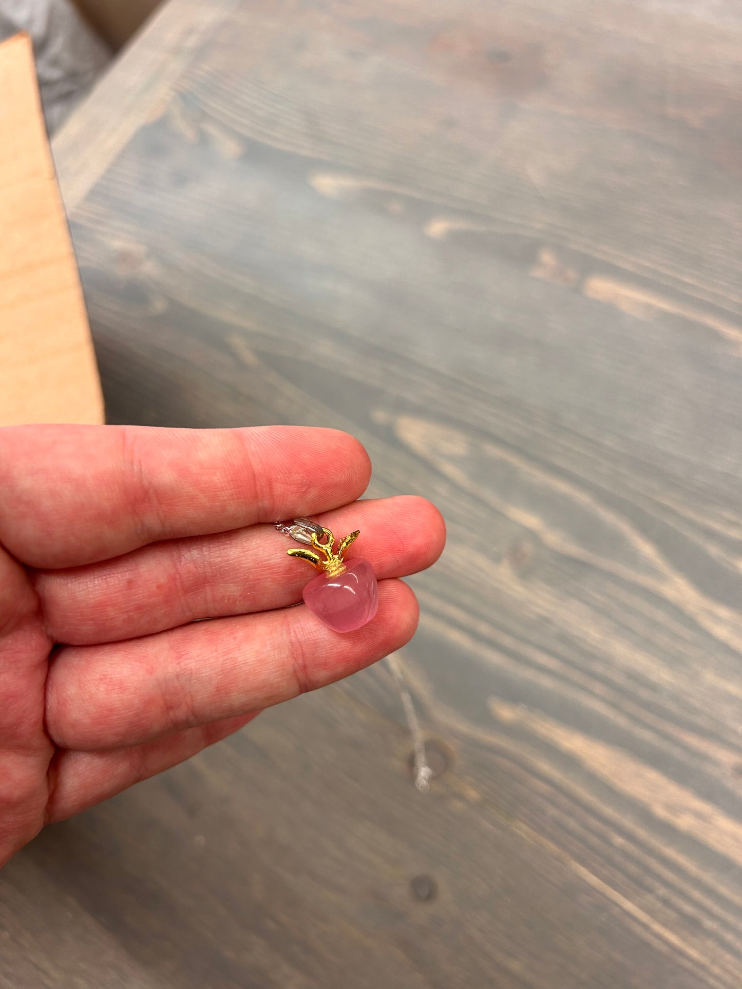 Apple gemstone pendant necklace