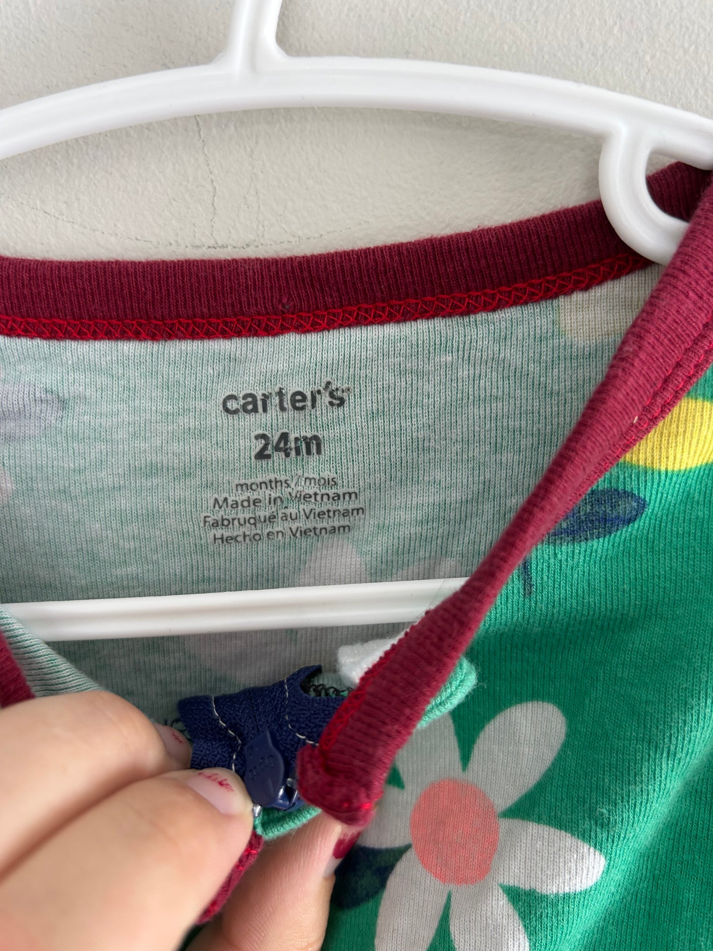 Carters 24m green floral sleeper