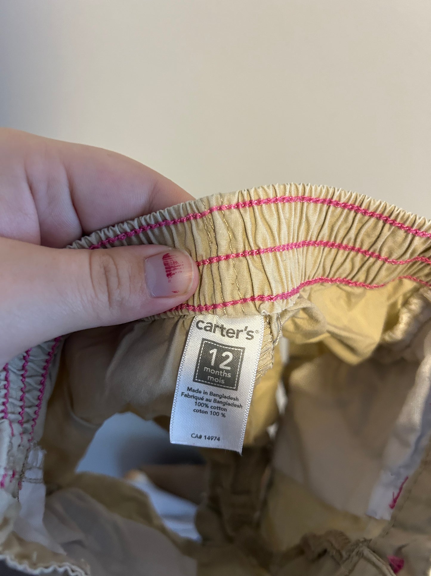 Carters 12m tan shorts