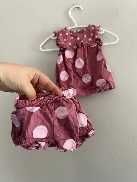 Carters 3m pink polka dot 2pc set
