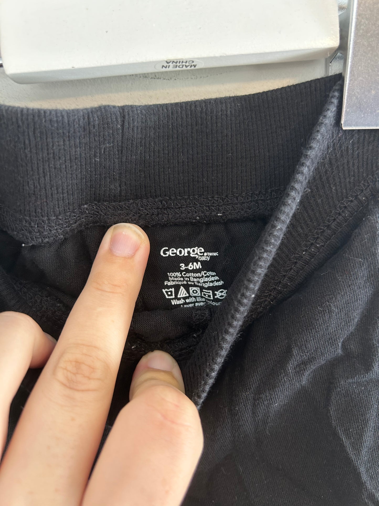 George 3/6m black joggers