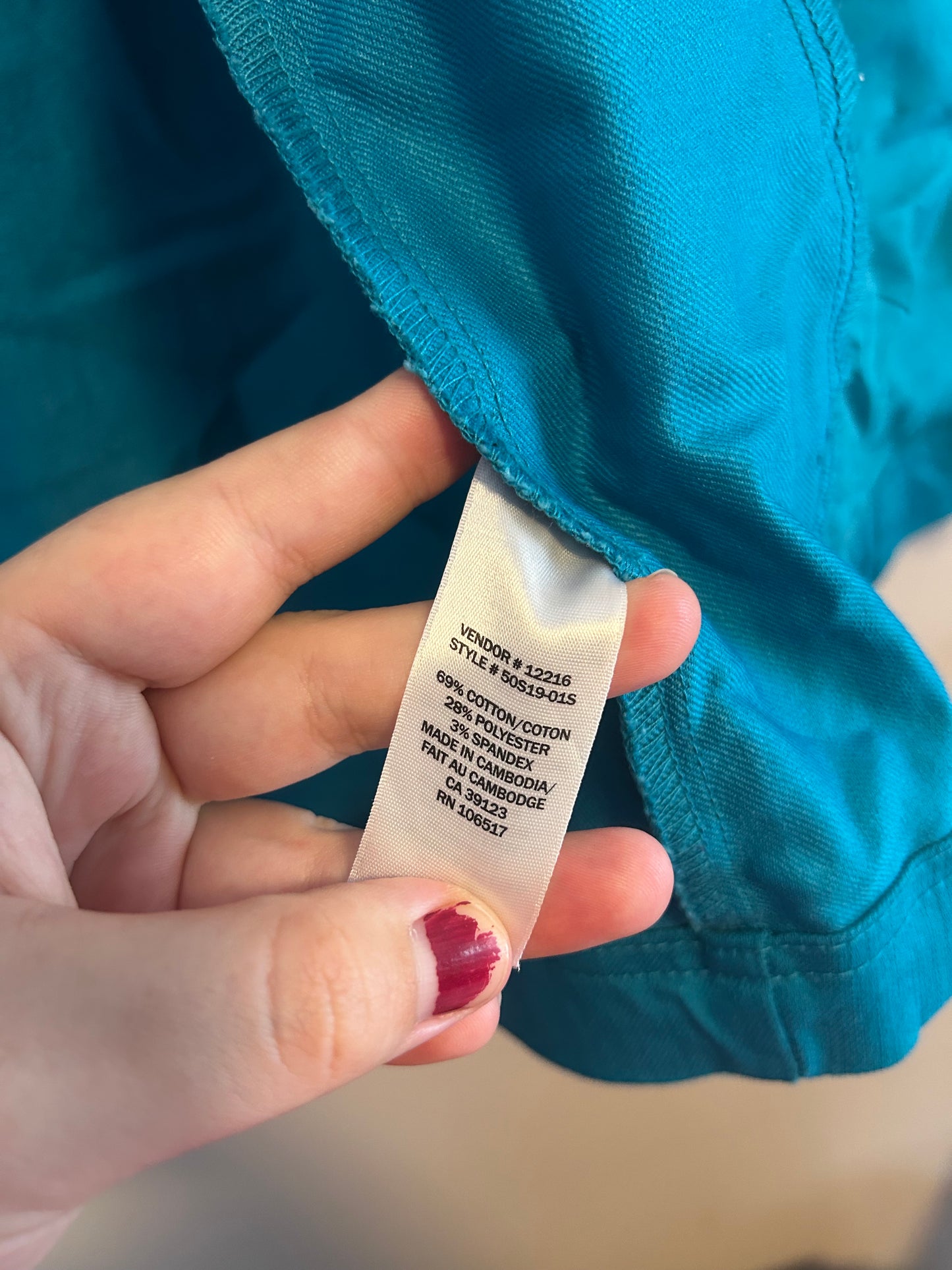 Northern reflections Xxl teal denim jacket