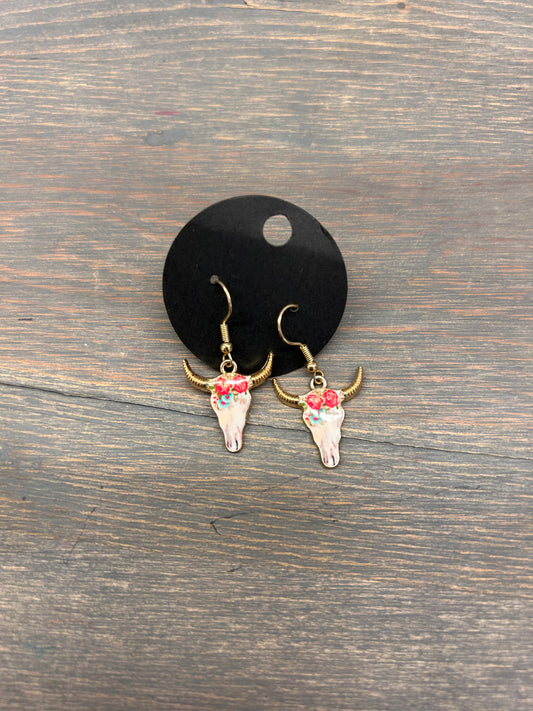 Rose skull earrings