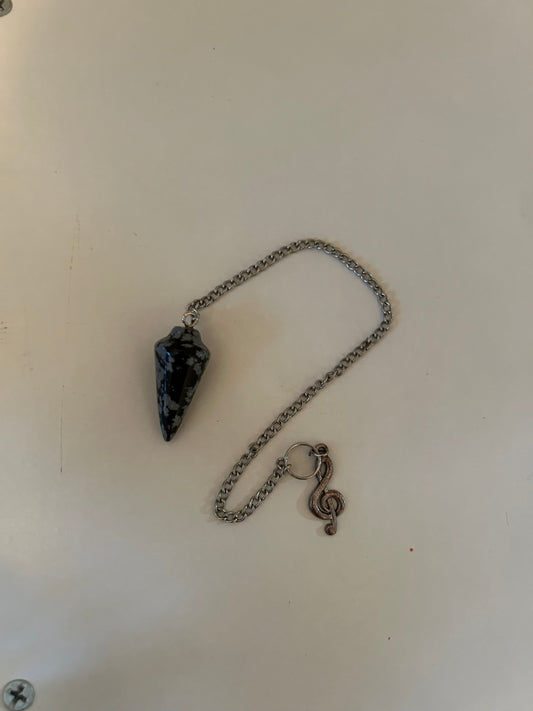 Blue musical crystal pendulum