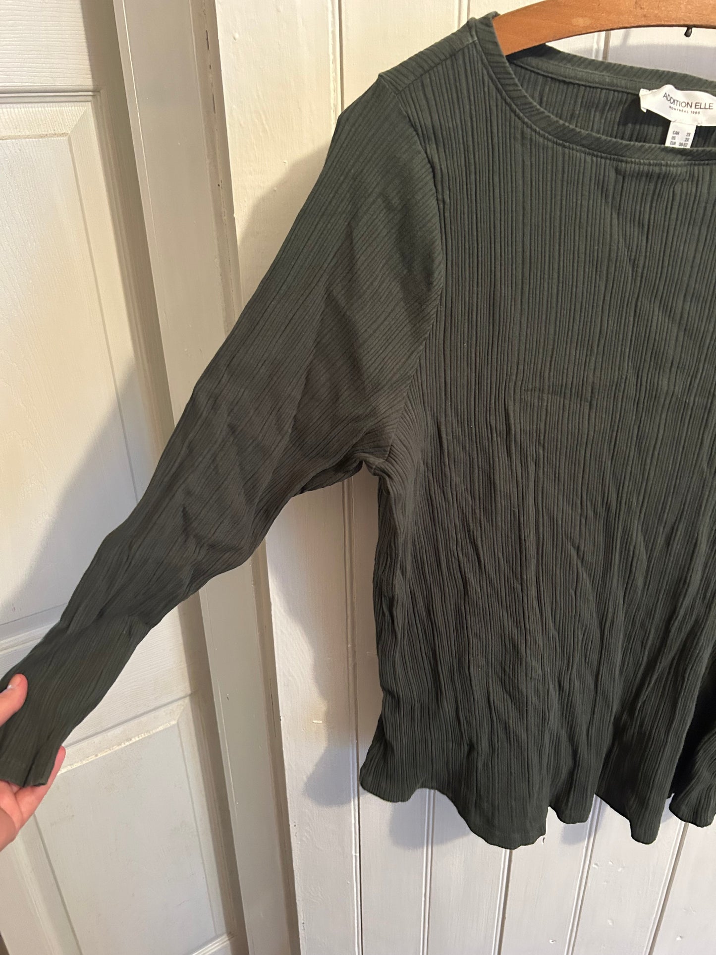 Addition Elle 2x green ribbed top