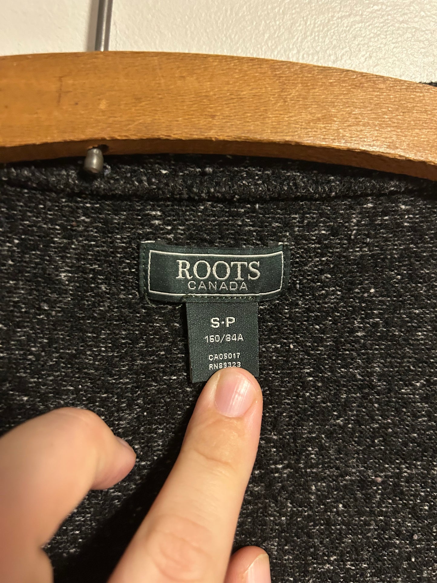 Roots small black cardigan